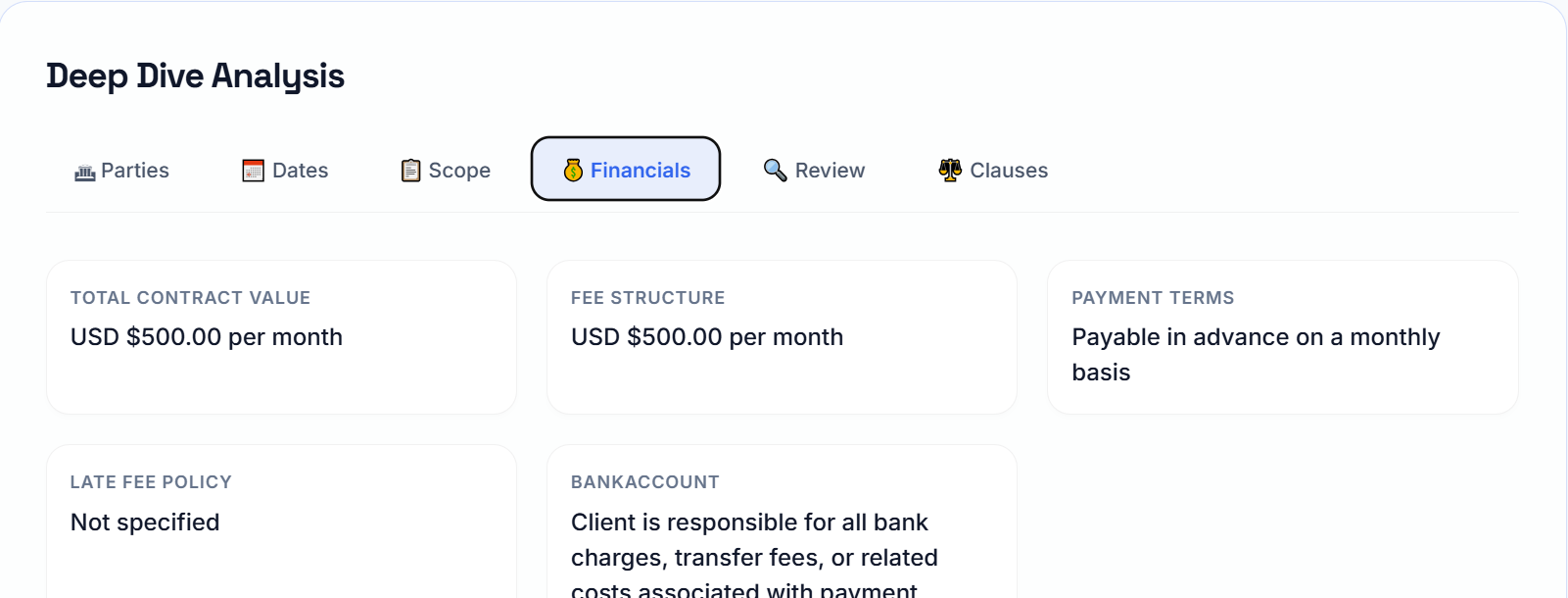 AI Document Intelligence dda financials